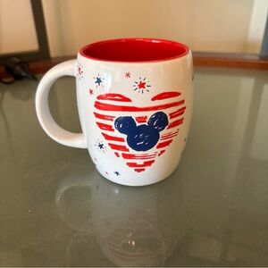 Disney Starbucks 4th of July Heart Design Red and Blue Mug